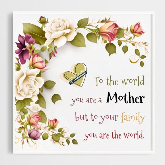 NobleCaptures Other - Mother You Are‎ The World Floral Wall Art Watercolor Oil Painting Print